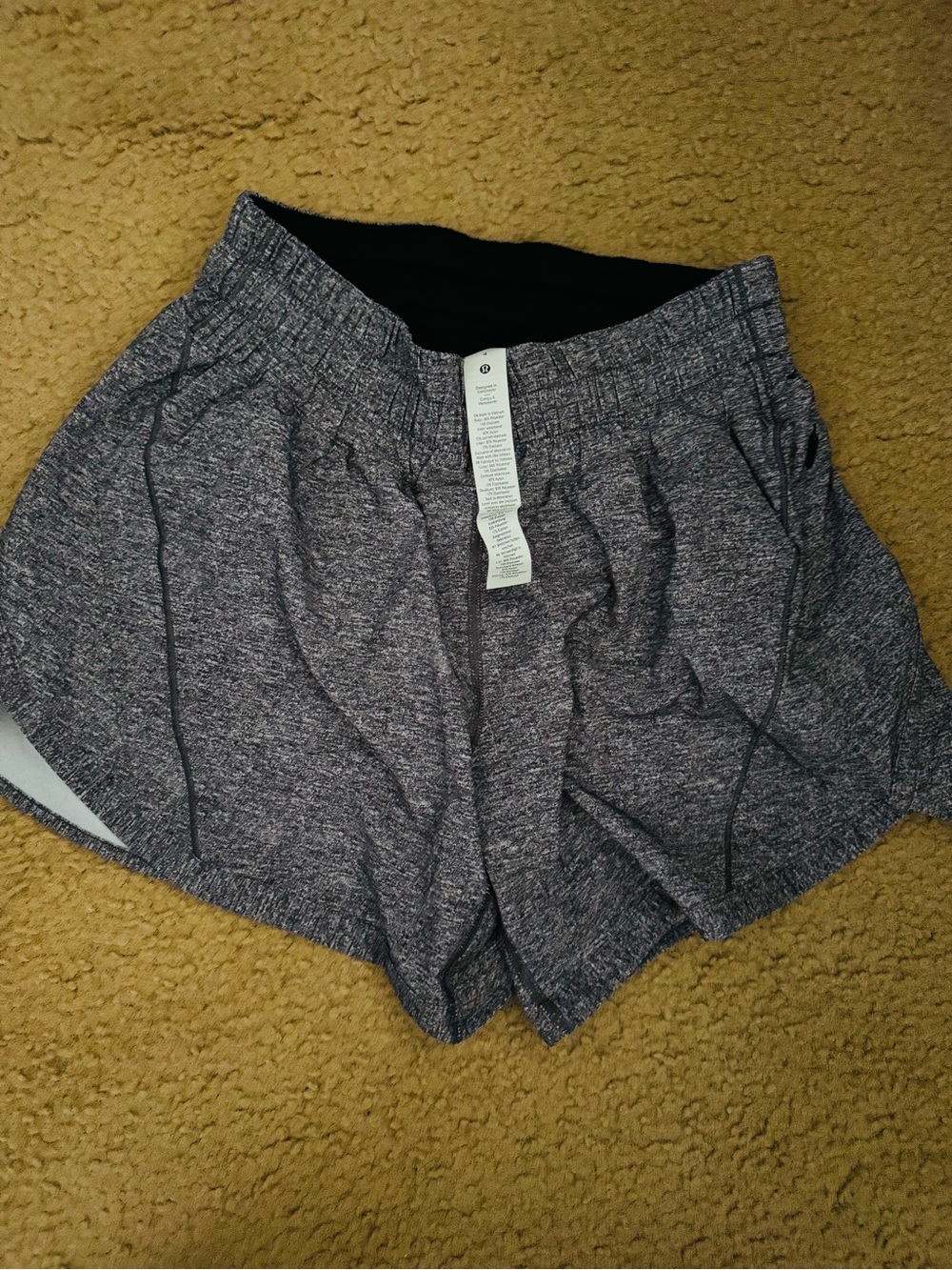 lululemon athletica Heathered Charcoal Running Shorts